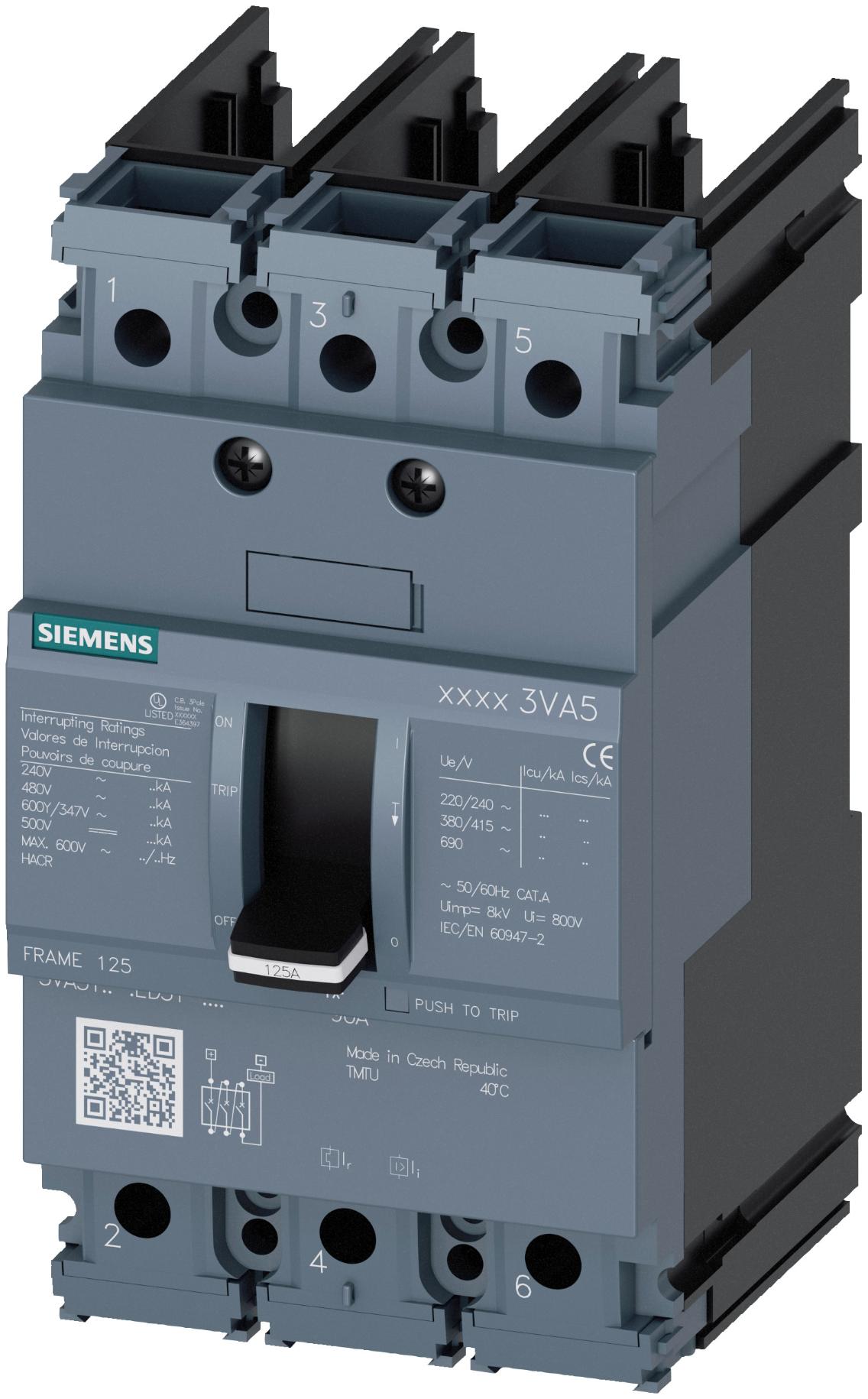 御三家 DPBP4,7,8, 002/018 001/052 003/052 3VA5150-6ED31-0AA0 - Siemens - Molded Case Circuit Breaker