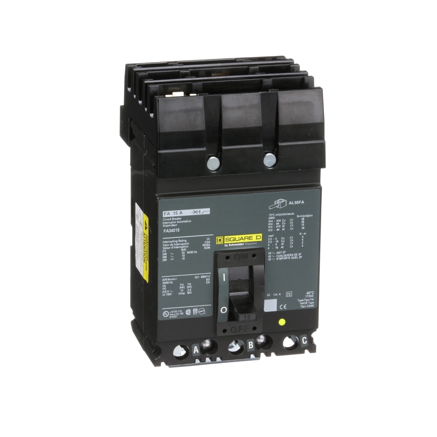 ひーページ FA34015 - Square D - 15 Amp Molded Case Circuit Breaker