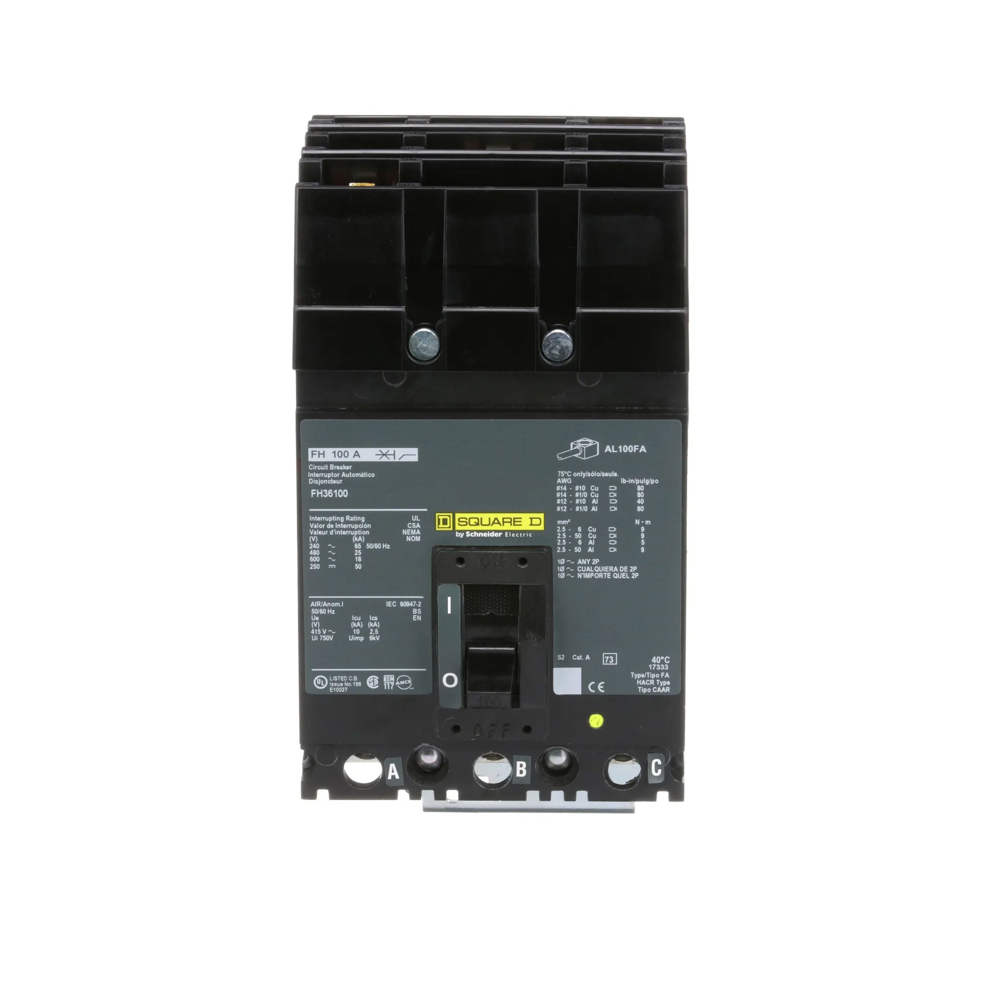 バーバリー アンサンブル 100A Square D FA36100 3 Pole Circuit Breaker – SuperBreakers