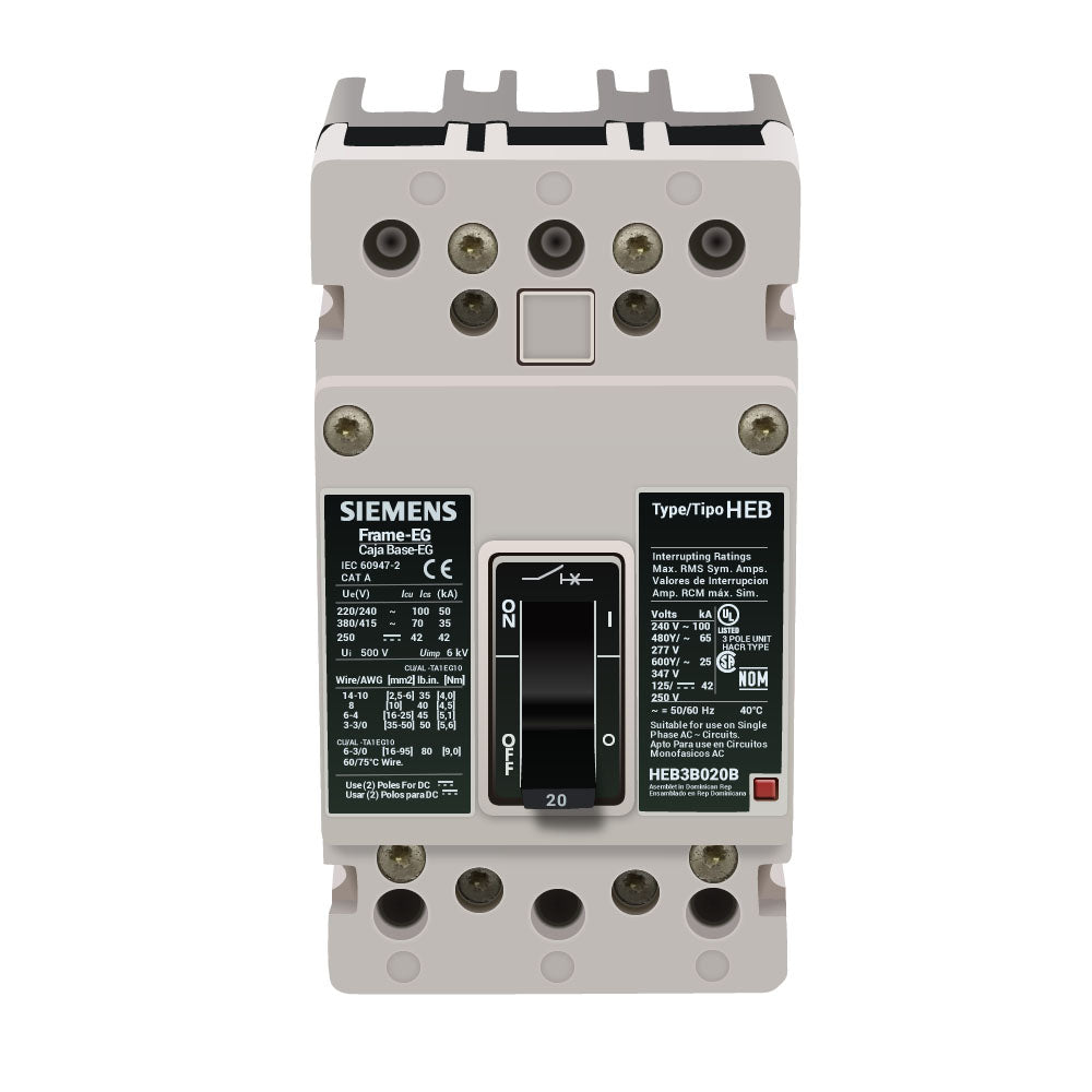 HEB3B020B - Siemens - Molded Case Circuit Breaker – SimplyBreakers.com