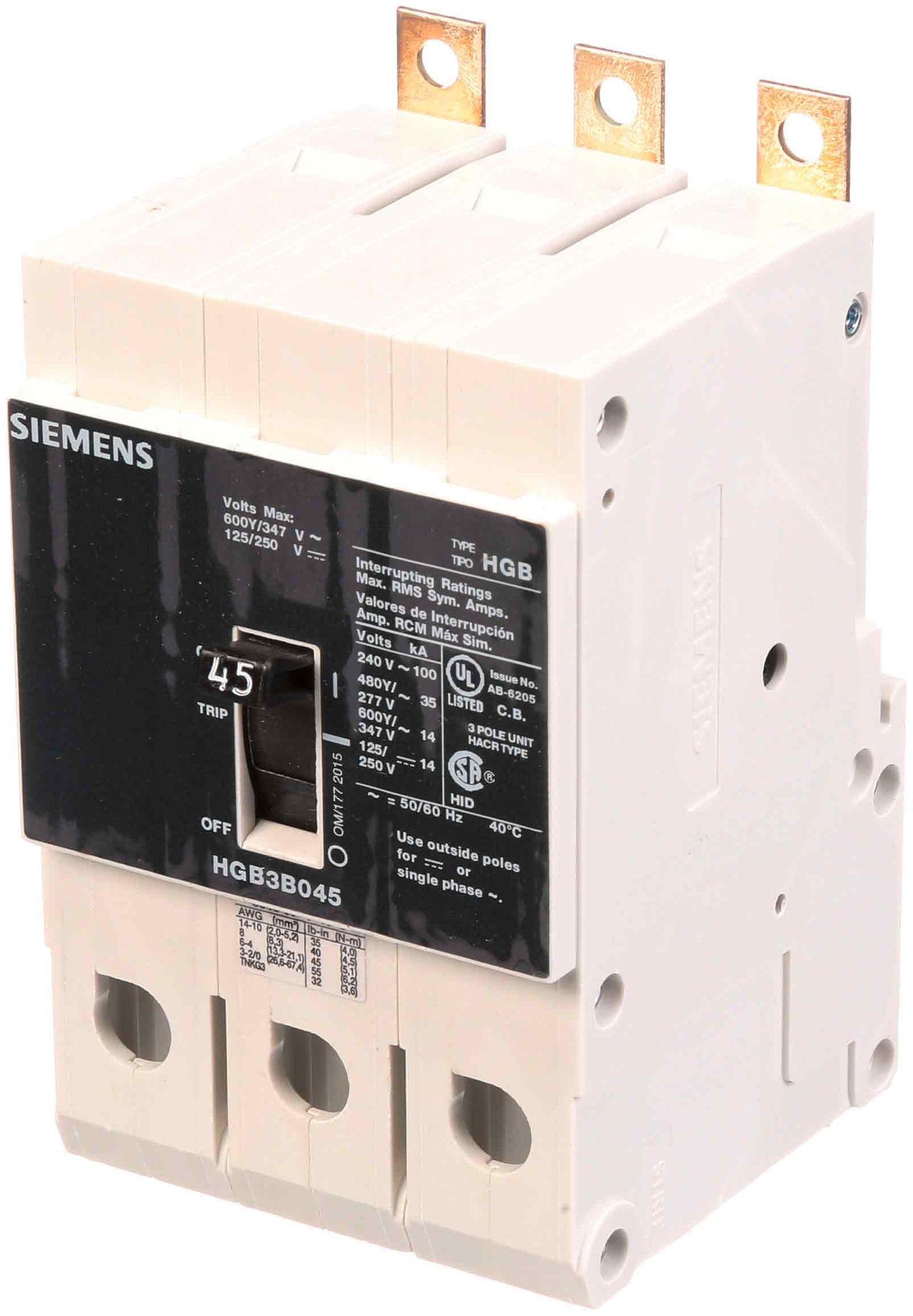 HGB3B045B - Siemens - Molded Case Circuit Breaker