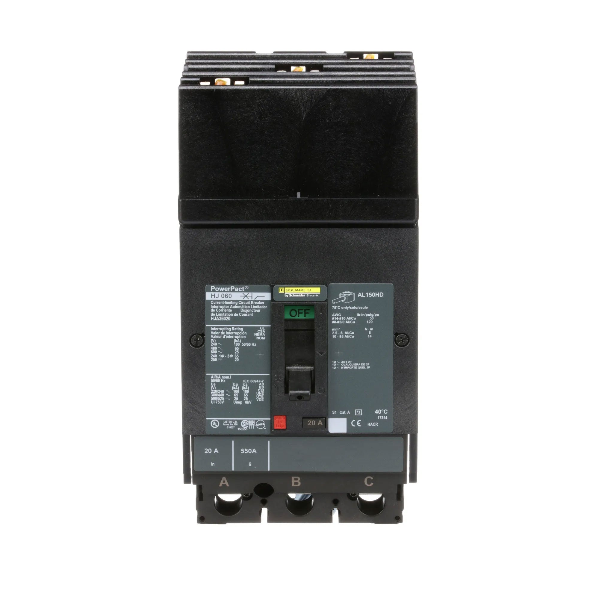 s/hp ハッカー HJA36020 - Square D - Molded Case Circuit Breaker – SimplyBreakers.com