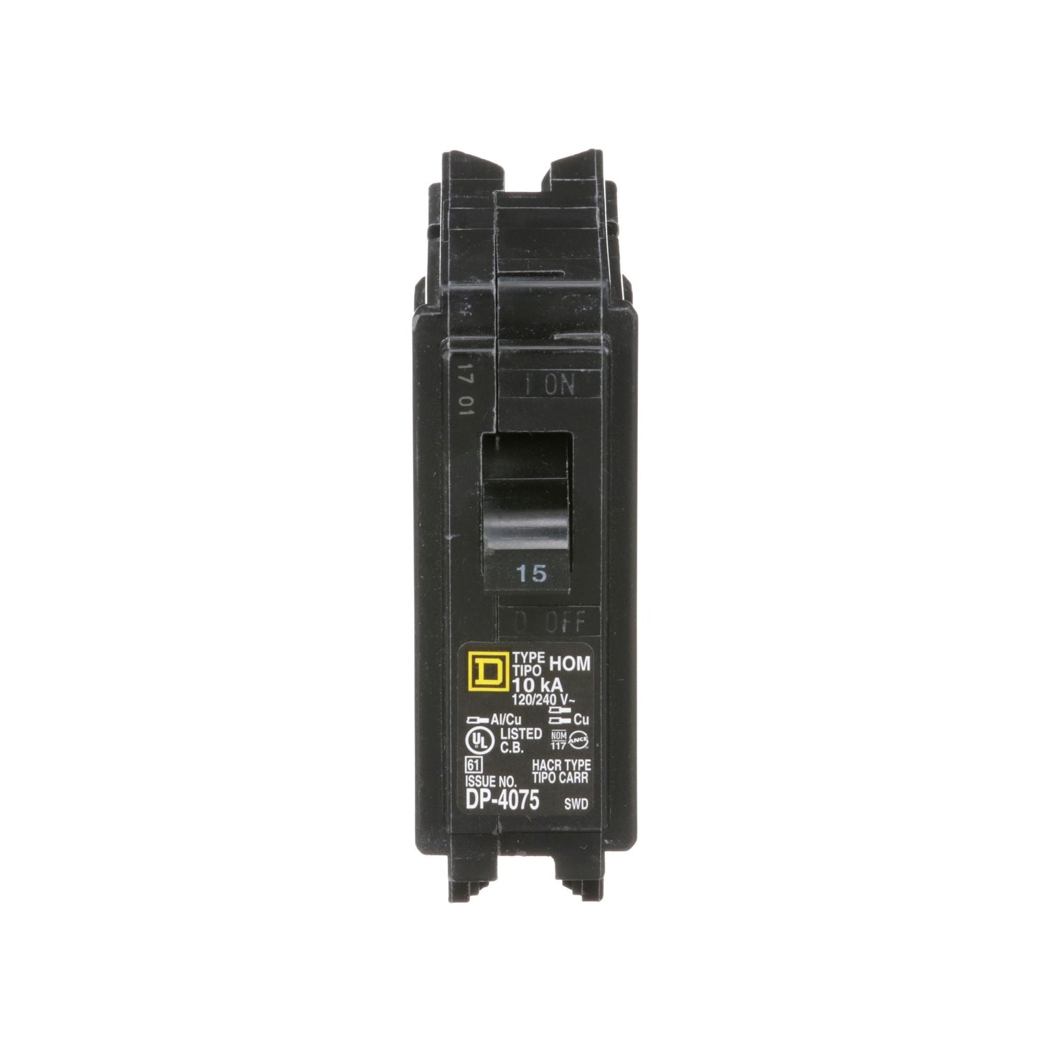 CHOM115 - HomeLine 15 Amp 1 Pole 120 Volt Plug-In Circuit Breaker