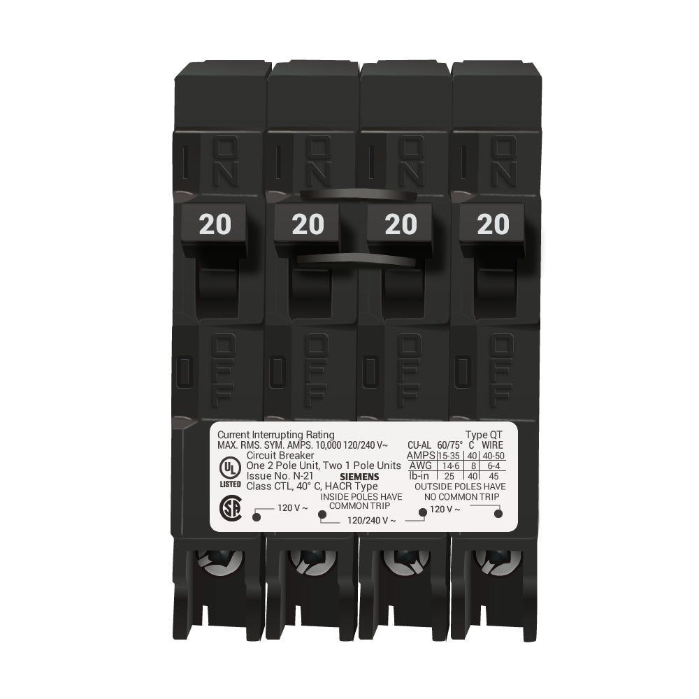 Q22020CT - Siemens - 20 Amp Quad Circuit Breaker – SimplyBreakers.com
