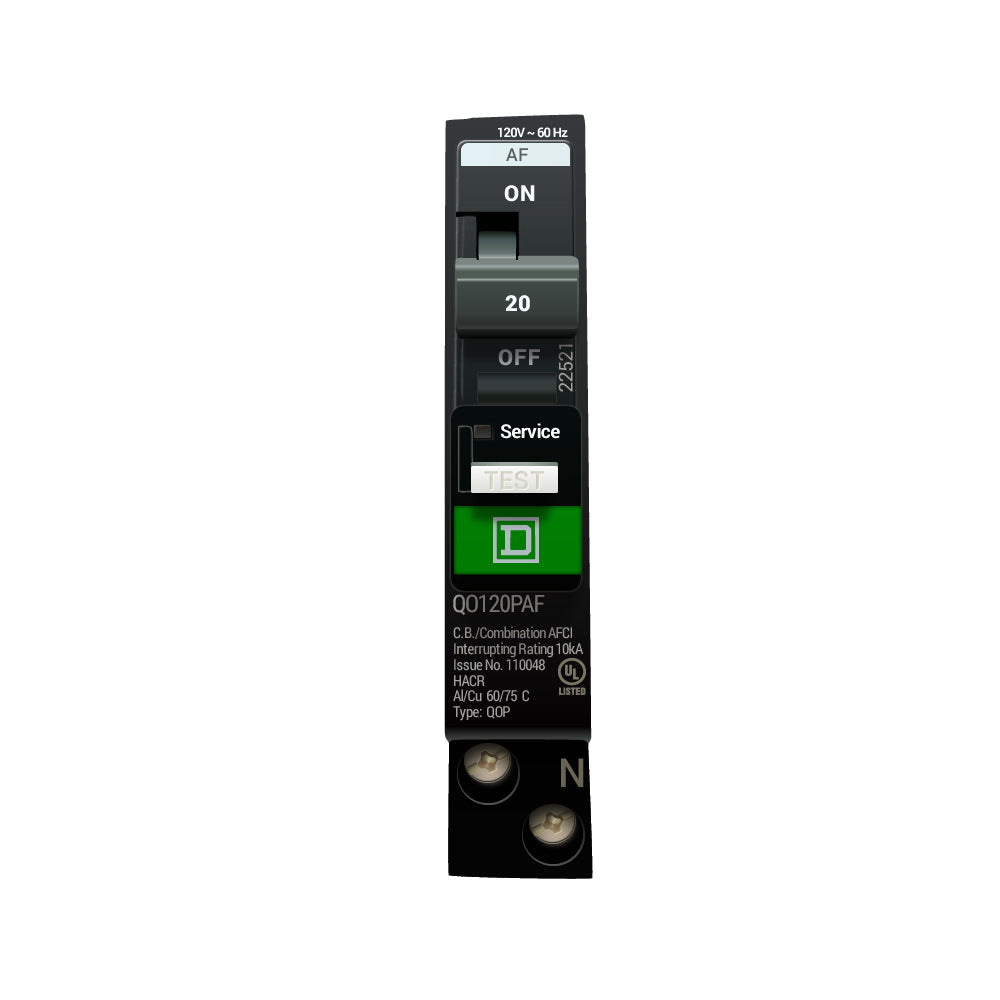 QO120PAF - Square D - 20 Amp AFCI Circuit Breaker – SimplyBreakers.com