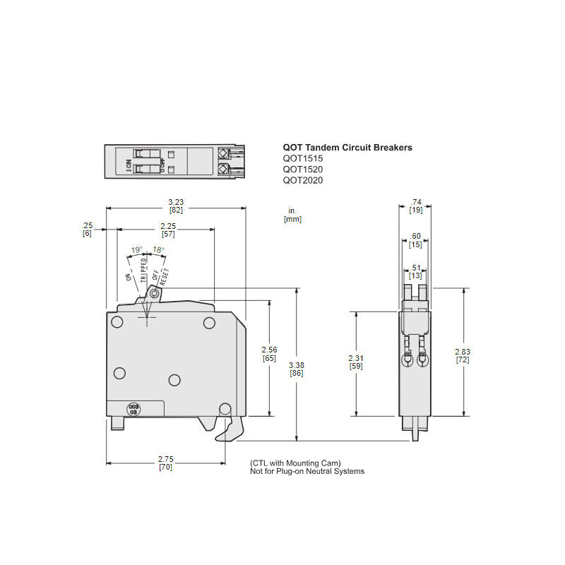 QOT1520 - Square D - Tandem Circuit Breaker