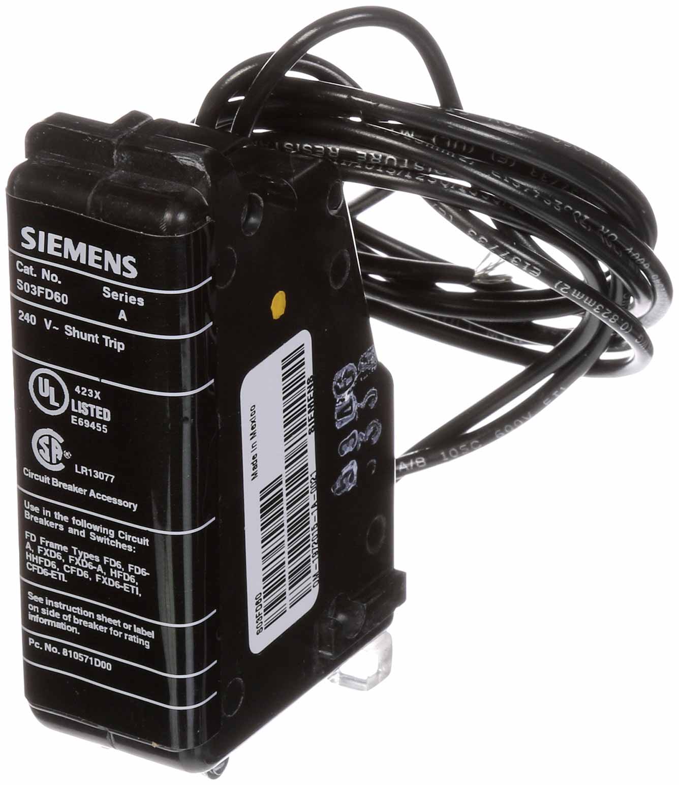 S03FD60 - Siemens - Shunt Trip