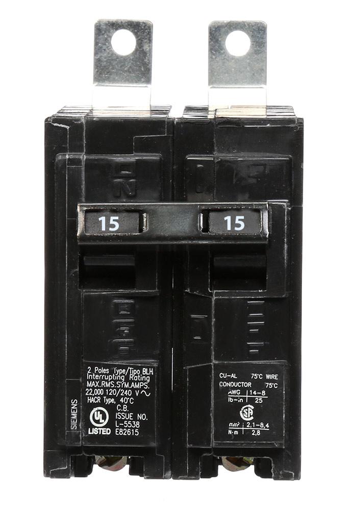 B215H - Siemens - 15 Amp 22kA Circuit Breaker – SimplyBreakers.com