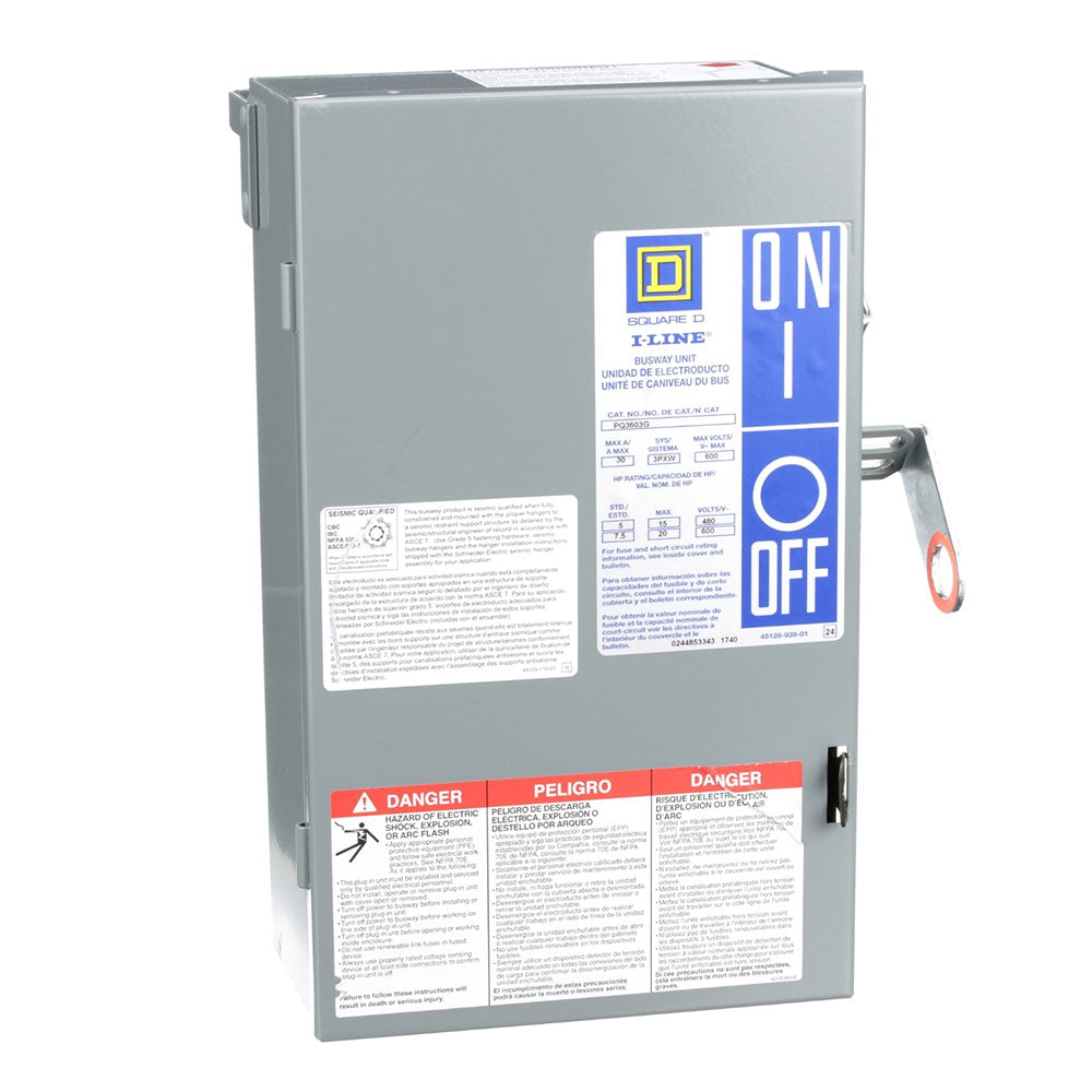 PQ3603G - Square D - 3 Amp Fusible Busway Plug