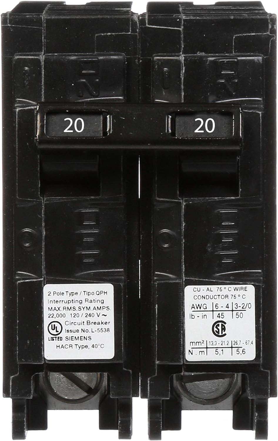 Q220H - Siemens - 20 Amp 22kA Circuit Breaker – SimplyBreakers.com
