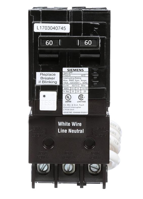 Siemens GF01ED60 30mA GFCI Breaker Kit – Ground Fault Relay Basic, Black