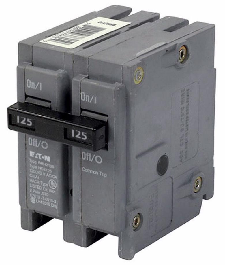 Eaton BR2125 125-Amp Double Pole Circuit Breaker - 120/240V Interchangeable Main Breaker