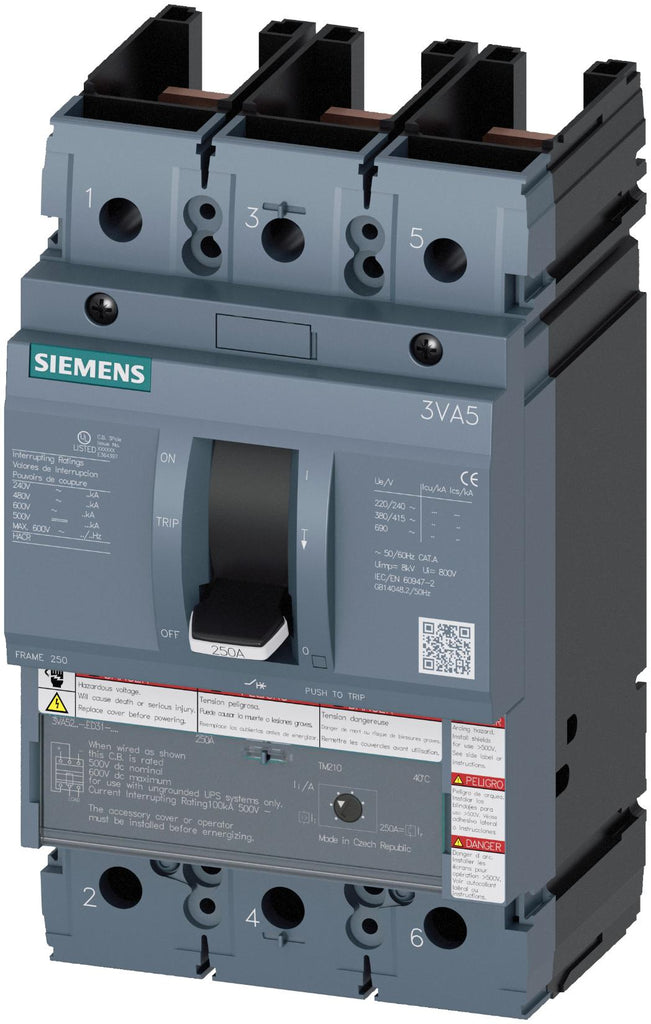 御三家 DPBP4,7,8, 002/018 001/052 003/052 3VA5220-6ED31-0AA0 - Siemens - Molded Case Circuit Breaker
