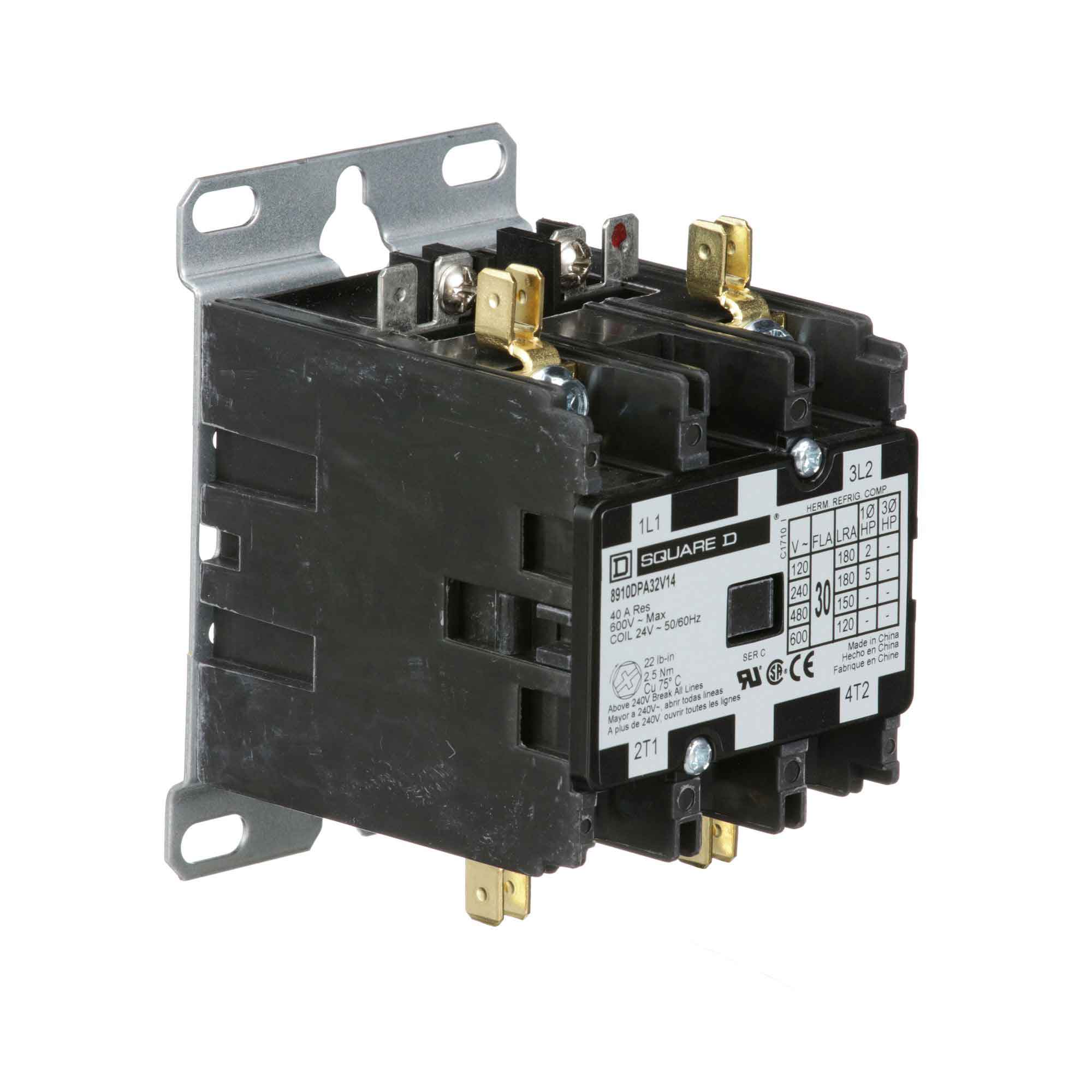Square D 8910DP32V14 Contattore Elettrico, 2 Poli, 30A, 24V - Ricambio Originale OEM
