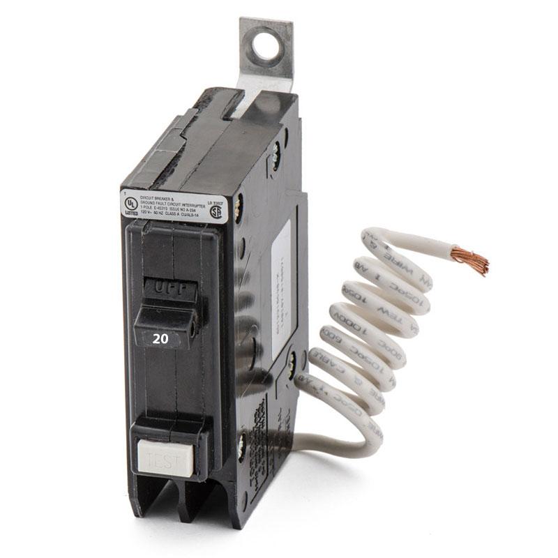 C-H QB1020GF BOLT-ON GFCI 5MA 1 POLE 10KAIC 20A 120/240V