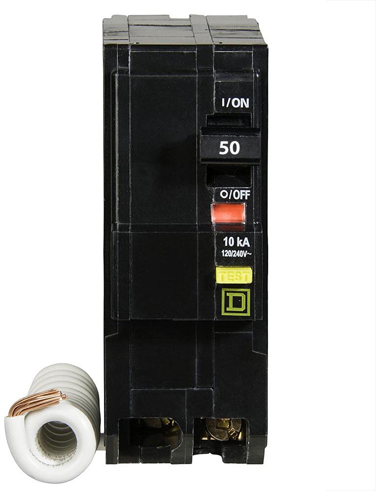 Square D QO250GFI QO 2-Pole 50 Amp GFCI Circuit Breaker – Ground Fault Protection, New