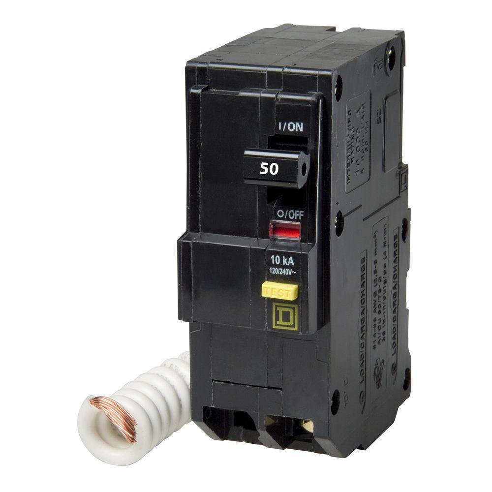 Square D - QO250GFI - Circuit Breaker, Mini, 2-P, 50A, 120/240VAC, 22K, GFI - RS Square D - QO250GFI - Circuit Breaker, Mini, 2-P, 50A, 120/240VAC, 22K, GFI - RS