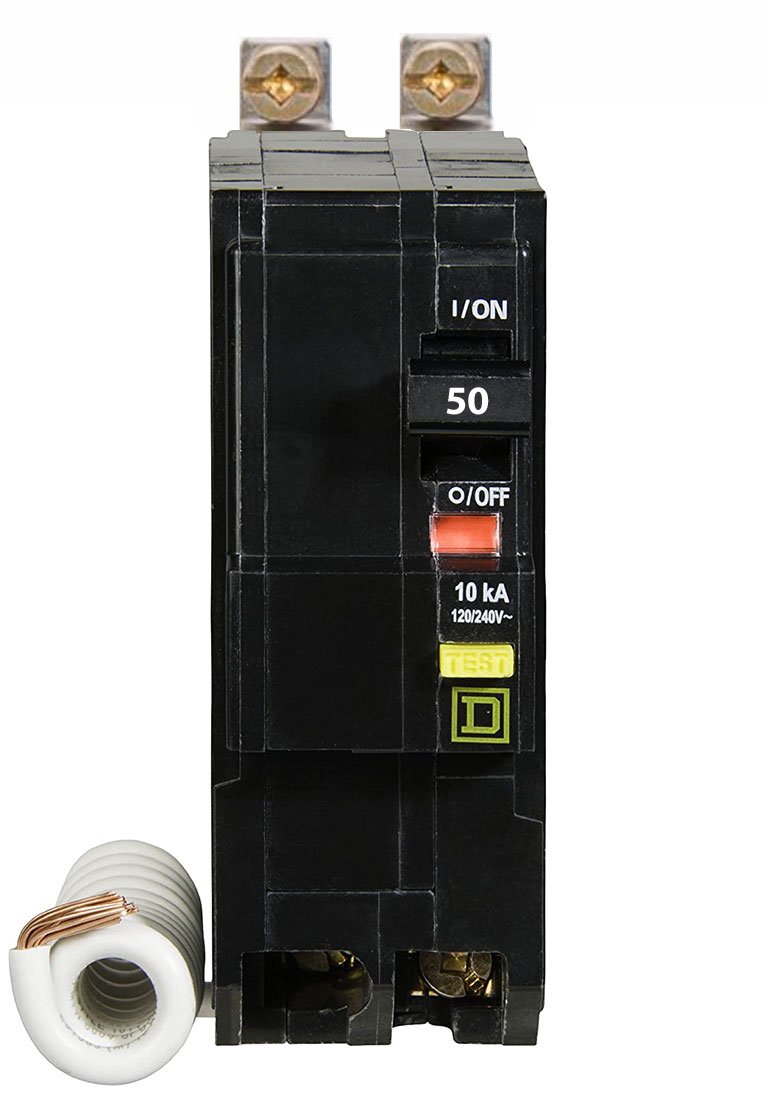 Schneider Electric QOB250GFI 50-Amp 2-Pole GFCI Circuit Breaker - 120/240V, 600VAC, 30A Interrupt Rating