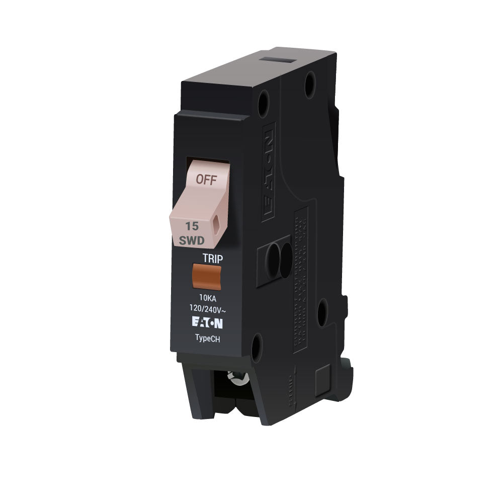 thumbnail image 2 of Cutler-Hammer CH115 1-Pole 15 Amp 120V Circuit Breaker – Type CH, Metal Foot, No Notch, Refurbished 2 of 3