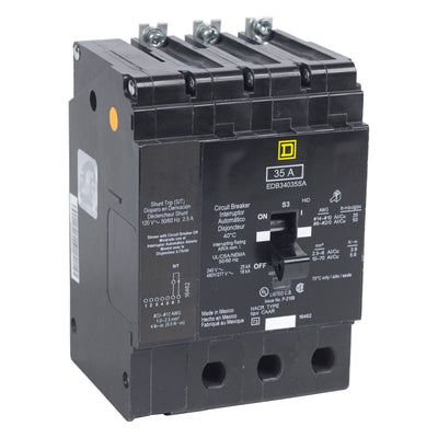 EDB34125AABASA - Square D 125 Amp 3 Pole 480 Volt Bolt-On Molded Case Circuit Breaker