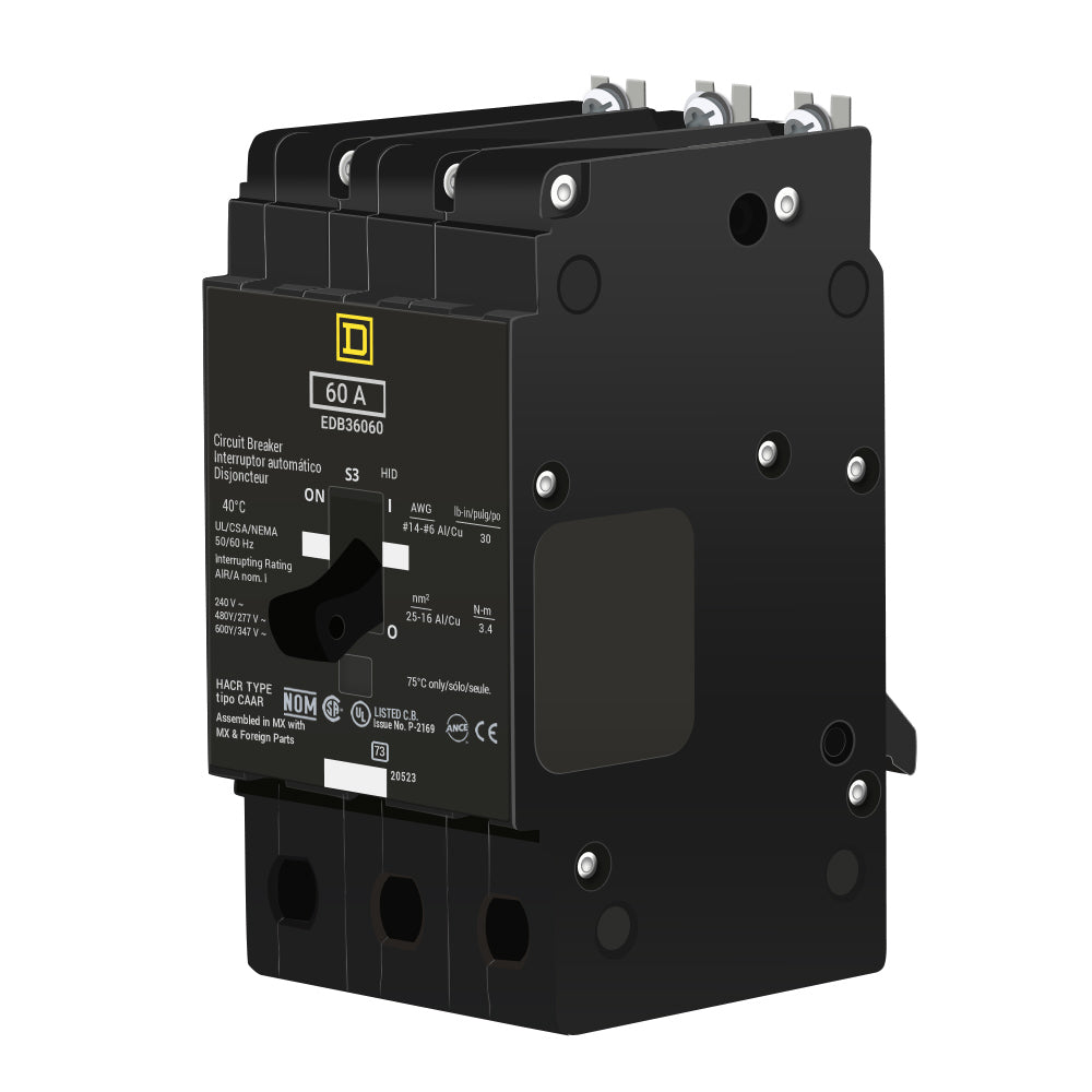 Schneider Electric Square D QO Generator Panel – 1 Phase, 18 Spaces, 36 Circuits, 60A Main Breaker, Plated Copper Bus, NEMA1 Indoor
