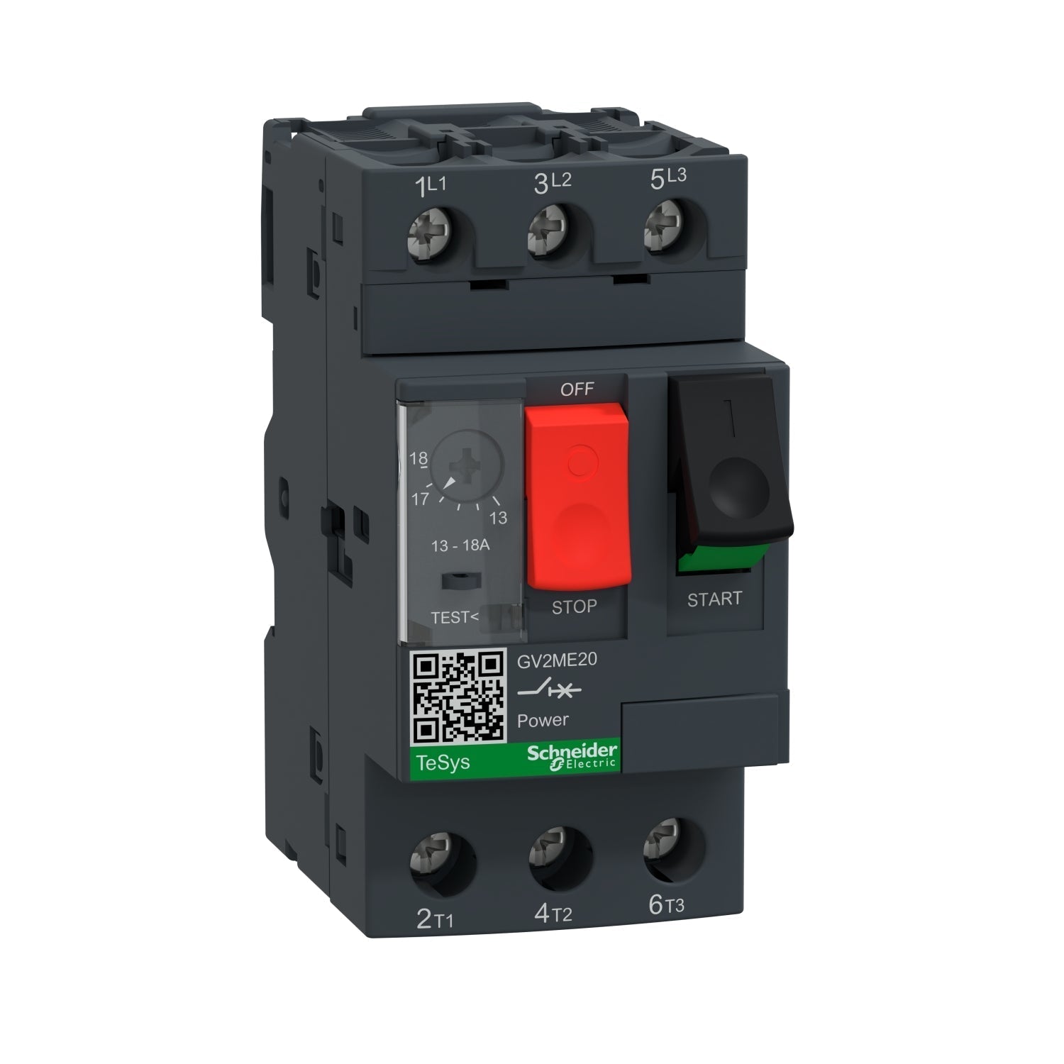 GV2ME20 - Square D 18 Amp 3 Pole 600 Volt Electric Motor Starter
