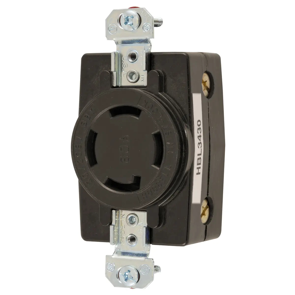 Single Thread Recptical R HBL3430 - Hubbell - Single Flush Receptacle – SimplyBreakers.com