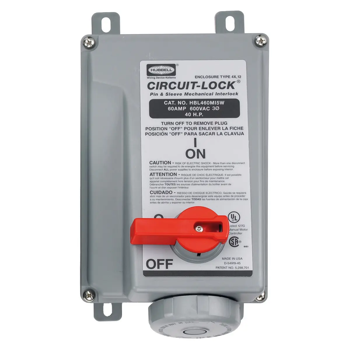 HBL460MI5W - Hubbell - Mechanical Interlock