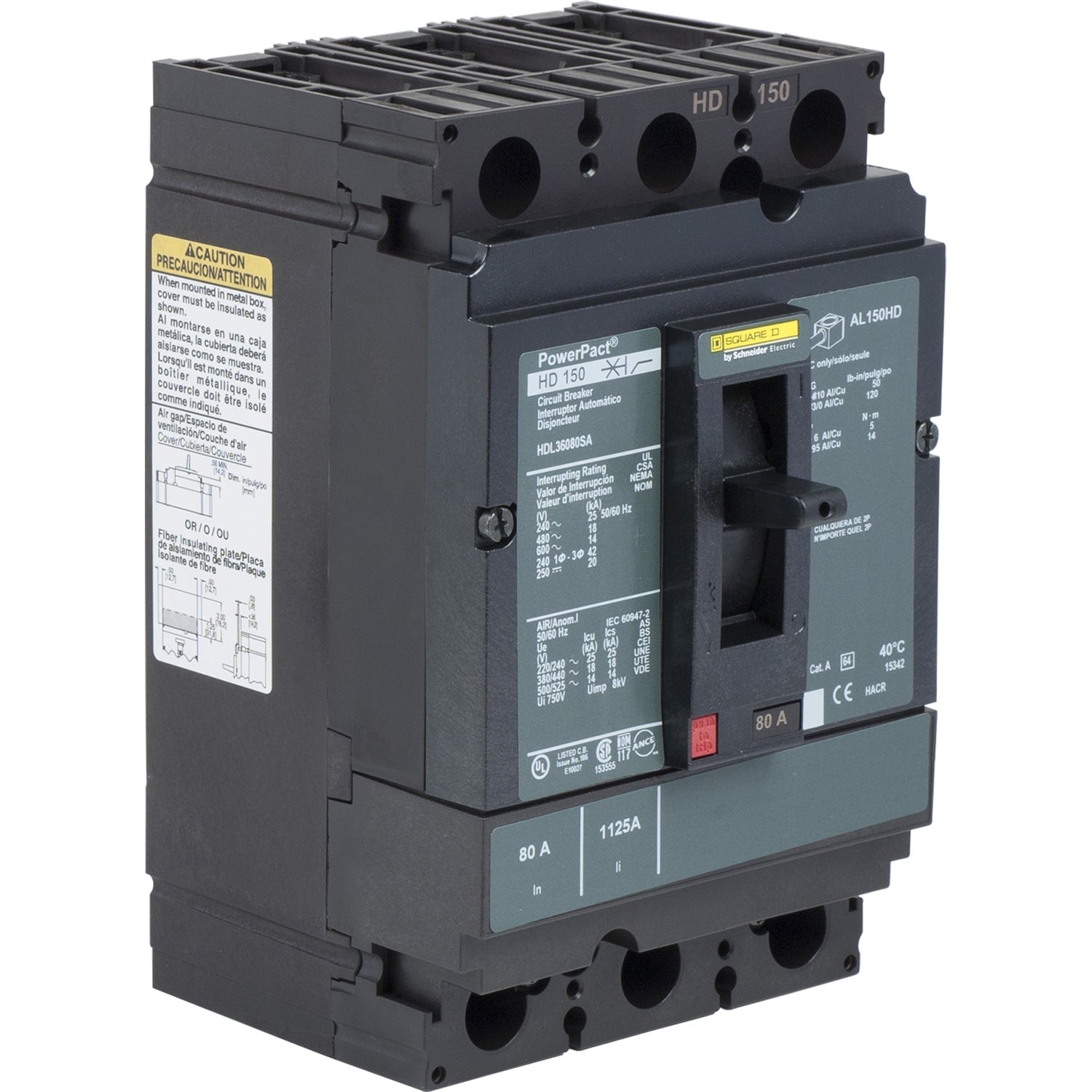 HDL36020AA - Square D 20 Amp 3 Pole 600 Volt Feed Thru Circuit Breaker Mounting Hardware