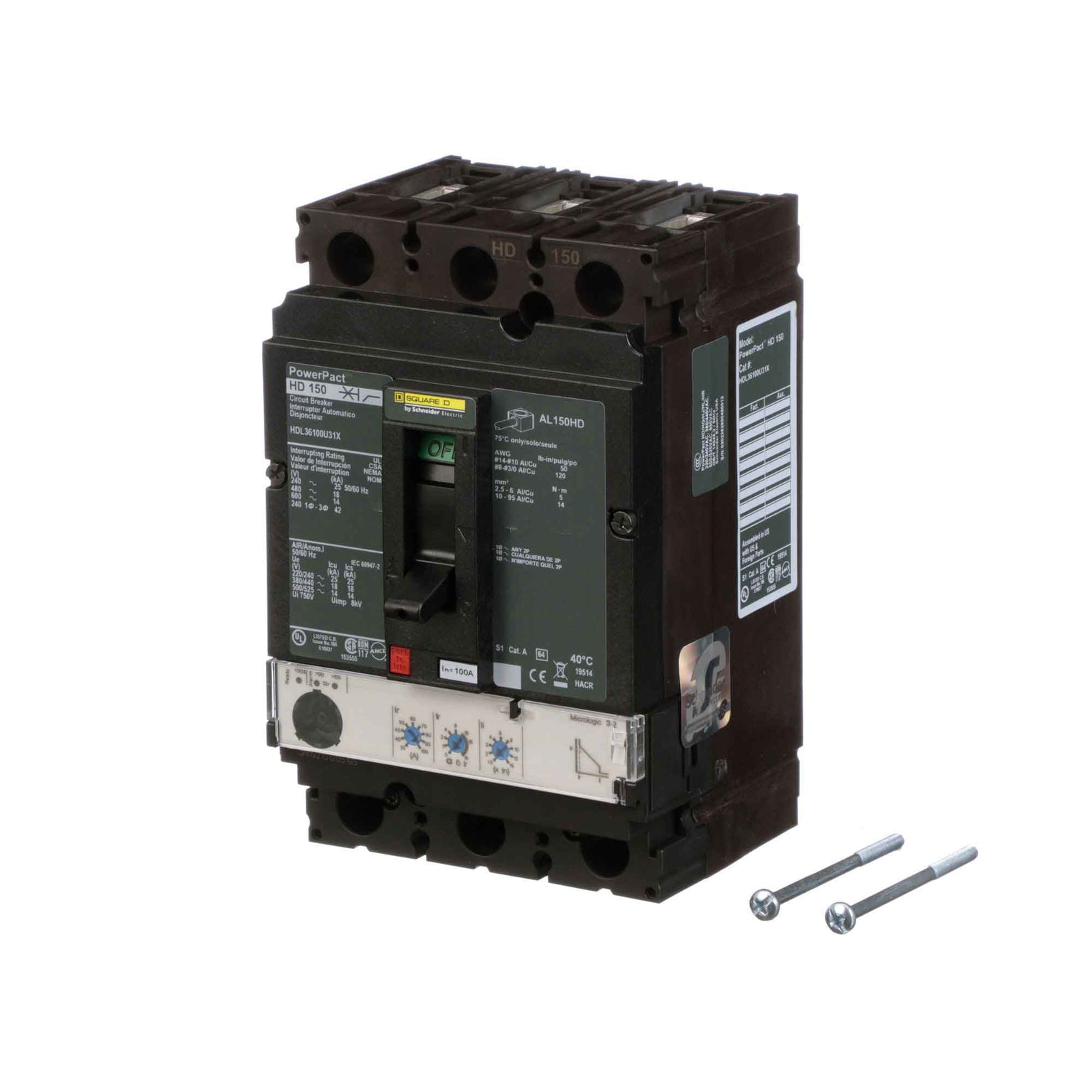 HDL36100U31X - Square D - Molded Case
 Circuit Breakers