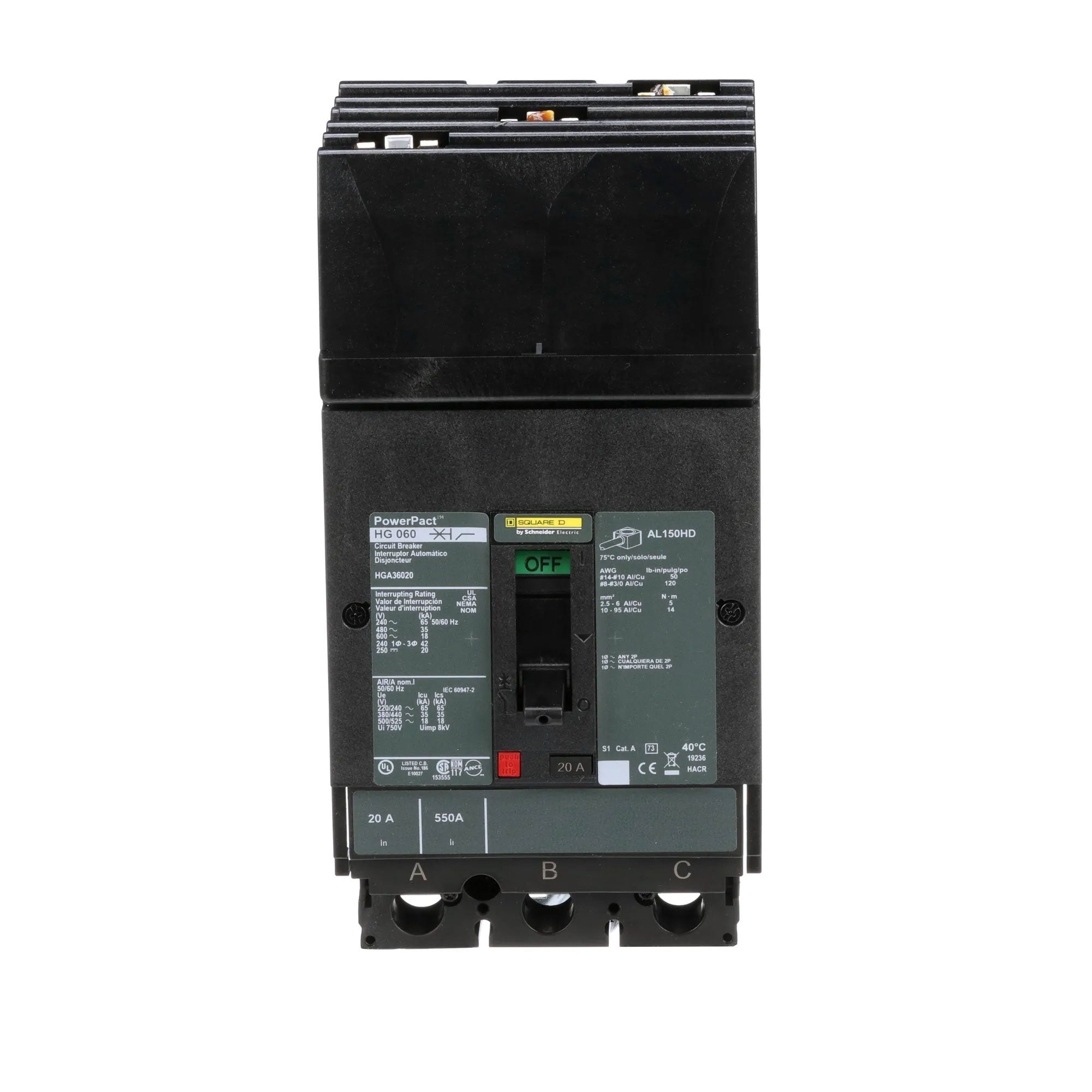 HGA36020 - Square D - Molded Case Circuit Breaker – SimplyBreakers.com