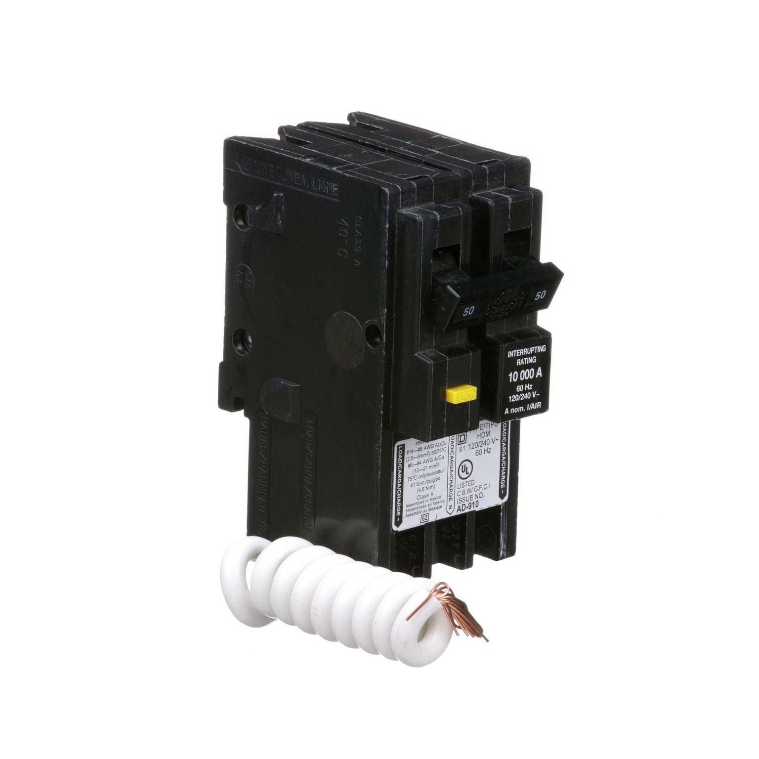 Square D Homeline HOM250 2 Pole 50 Amp 120 240V Type HOM Plug In Breaker No Box Square D Homeline HOM250 2 Pole 50 Amp 120 240V Type HOM Plug In Breaker No Box