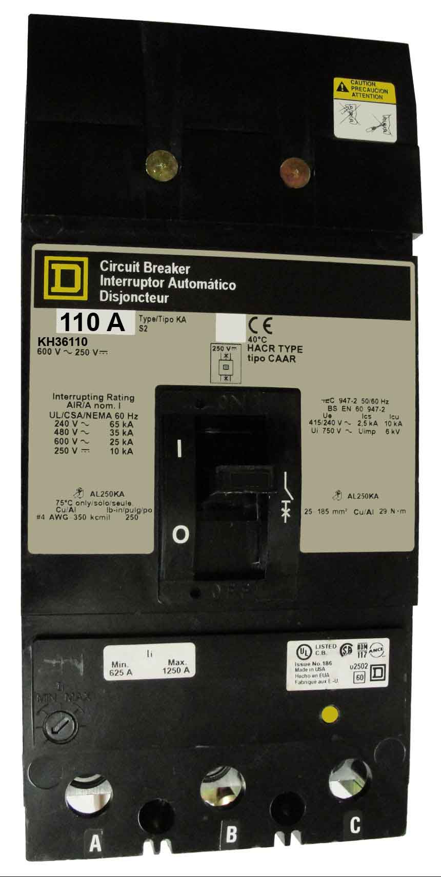 KH36110 - Square D - Molded Case Circuit Breakers