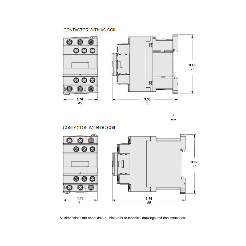 Square D LC1D18G7 600 VAC 18 Amp 3-Pole 1NO 1NC Screw Terminal Full Voltage Non-Reversing IEC - Foto 8