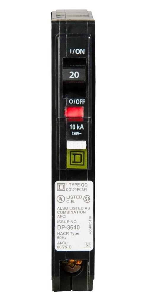 thumbnail image 2 of Square D QO120PAF QO 1-Pole 20A Arc-Fault Circuit Breaker With Plug-On Neutral 2 of 5