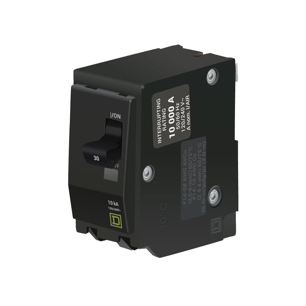 Disjoncteur Square D QOU230 30A 2 Pôles Type D - Neuf Jaune - Pour Électricité Pro/maison
