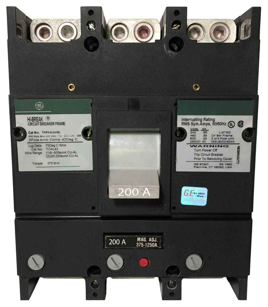 THJK436200WL - General Electrics - Molded Case Circuit Breakers