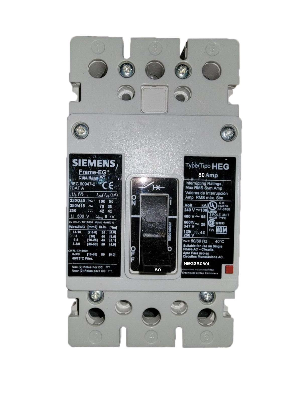 NEG3B080L - Siemens - Molded Case