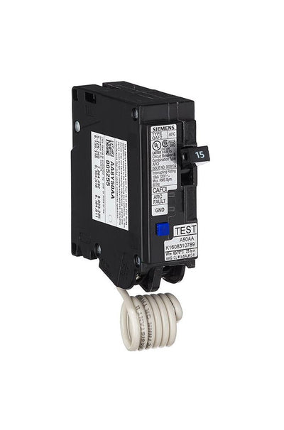 QA115AFC - Siemens 15a 1 Pole 120v Type Q Arc Fault (AFCI) Breaker