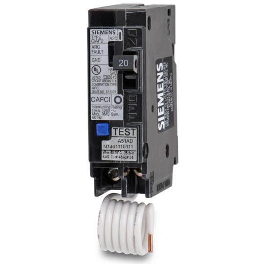 QA120AFC - Siemens 20a 1 Pole 120v Type Q Arc Fault (AFCI) Breaker