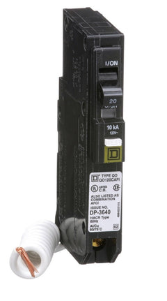 QO120CAFI - Square D 20 Amp Single Pole AFCI Circuit Breaker