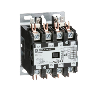 8910DPA44V09 - Square D 40 Amp 4 Pole 600 Volt Magnetic Contactor