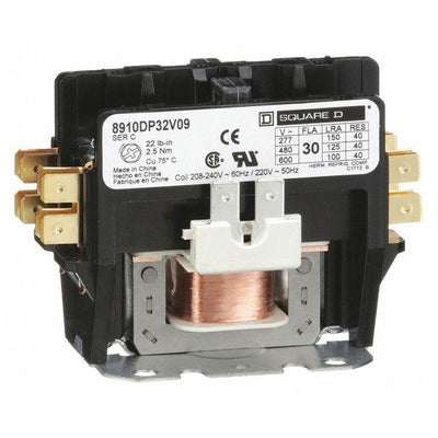 8910DP32V09 - Square D 30 Amp 2 Pole 600 Volt Definite Purpose Contactors