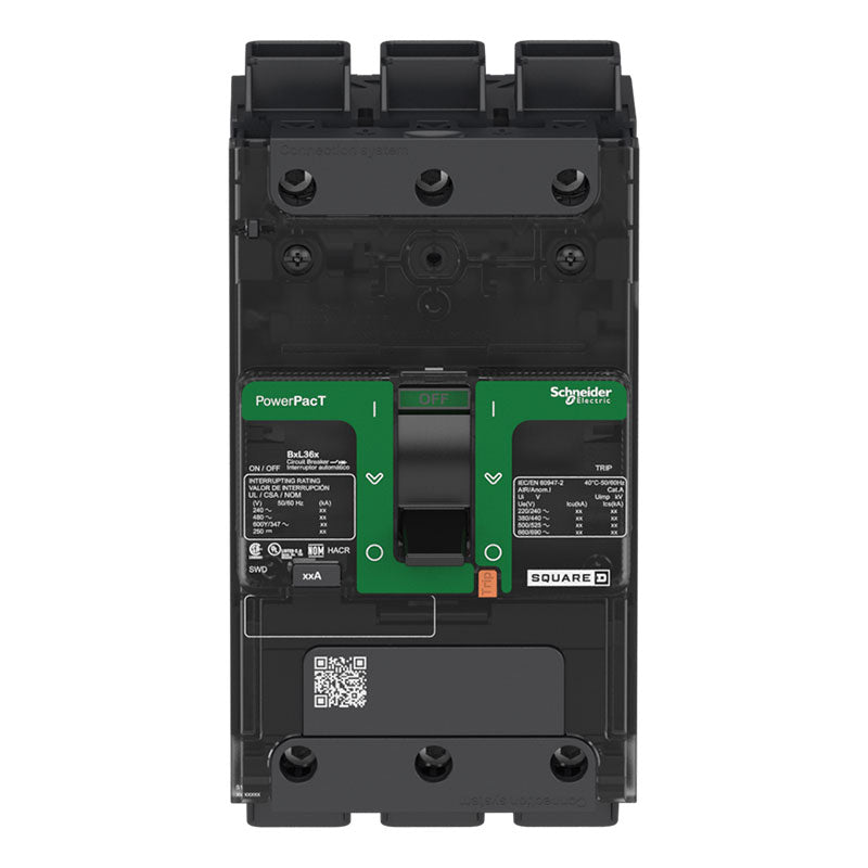 BDL36125 - Square D 125 Amp 3 Pole 600 Volt Molded Case Circuit Breaker