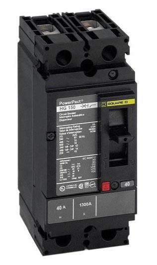 HGL26040 - Square D 40 Amp 2 Pole 600 Volt Molded Case Circuit Breaker