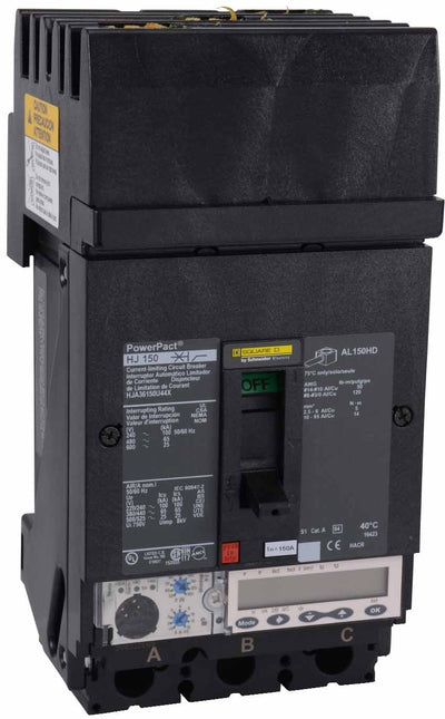 HJA36150U44X - Square D 150 Amp 3 Pole 600 Volt Molded Case Circuit Breaker