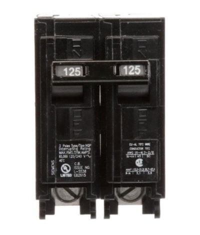 Q2125HH - Siemens 125 Amp 2 Pole 240 Volt Molded Case Circuit Breaker