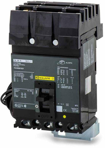 FA340601021 - Square D 60 Amp 3 Pole 480 Volt Molded Case Circuit Breaker