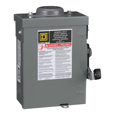DU221RBUP - Square D 30 Amp 2 Pole 240 Volt Disconnect and Safety Switch
