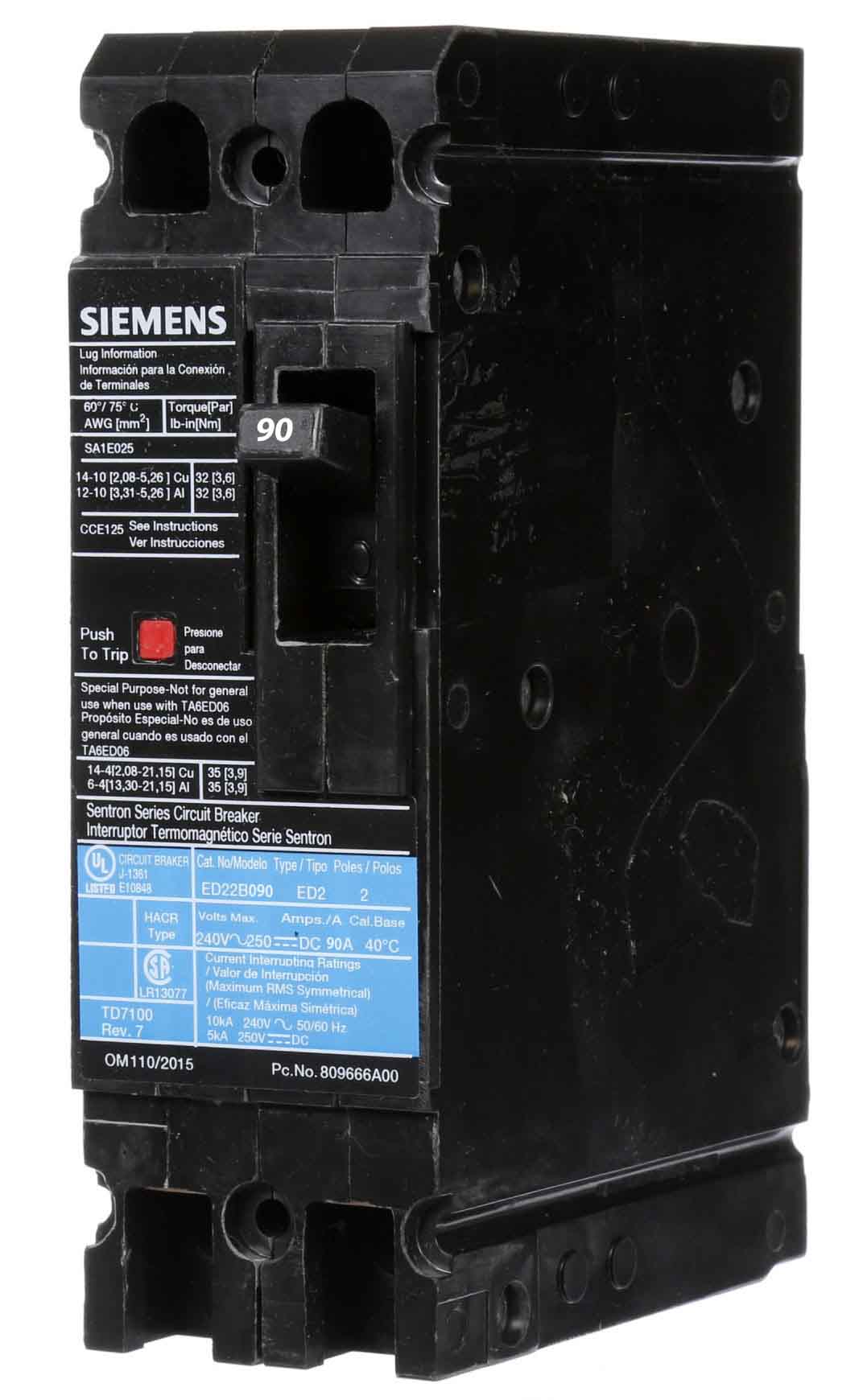 ED22B090 - Siemens - Molded Case Circuit Breaker